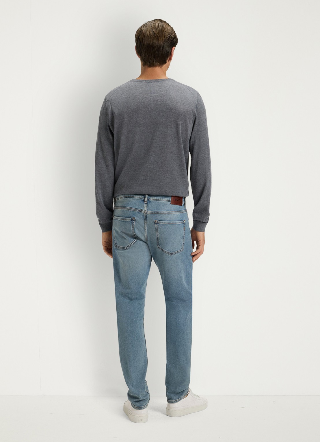 BOSS H-Delaware slim fit jeans met verwassen afwerking - detail 4 indigo