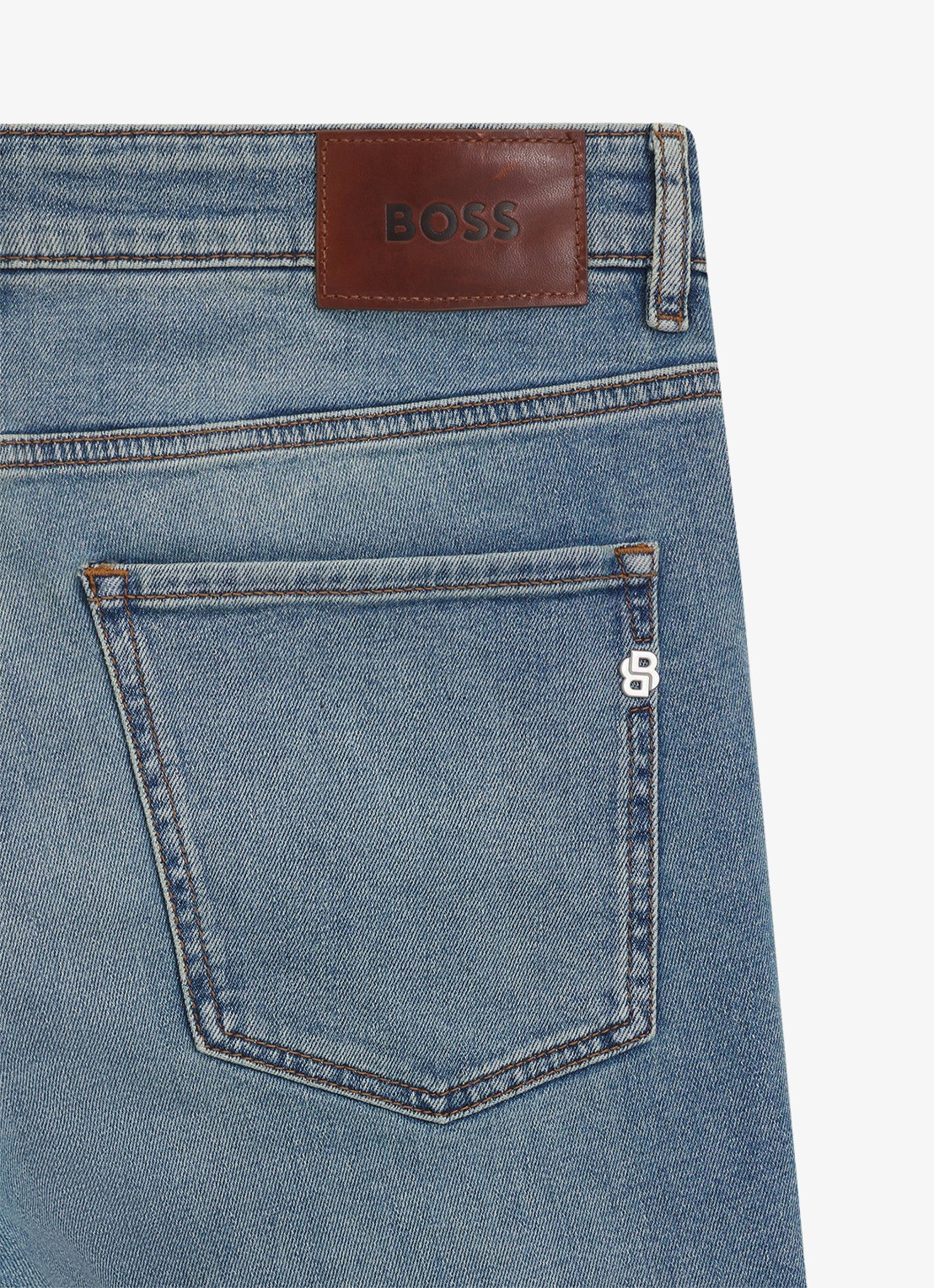 BOSS H-Delaware slim fit jeans met verwassen afwerking - detail 5 indigo