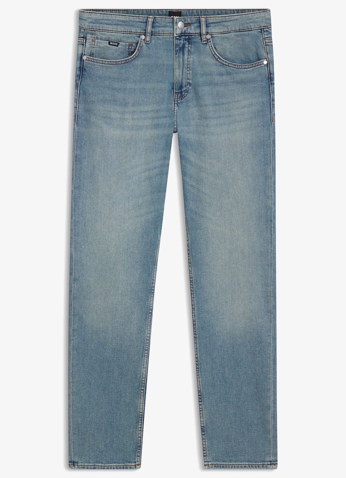 BOSS H-Delaware slim fit jeans met verwassen afwerking - voorkant indigo