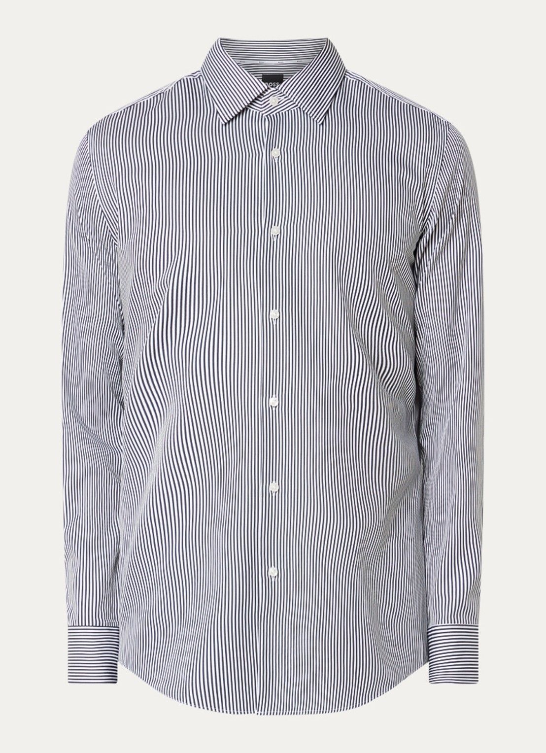 BOSS H-hank slim fit overhemd met streepprint - voorkant zwart