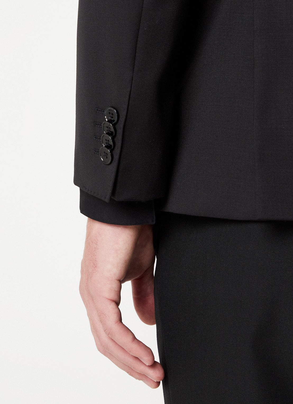 BOSS H-Huge slim fit colbert van wol met klepzakken - detail 5 antraciet