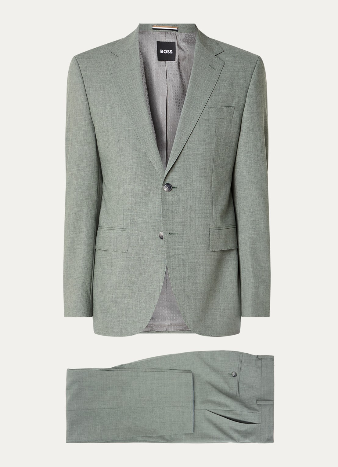 BOSS H-Jeckson regular fit 2-delig pak in scheerwolblend - voorkant olijfgroen