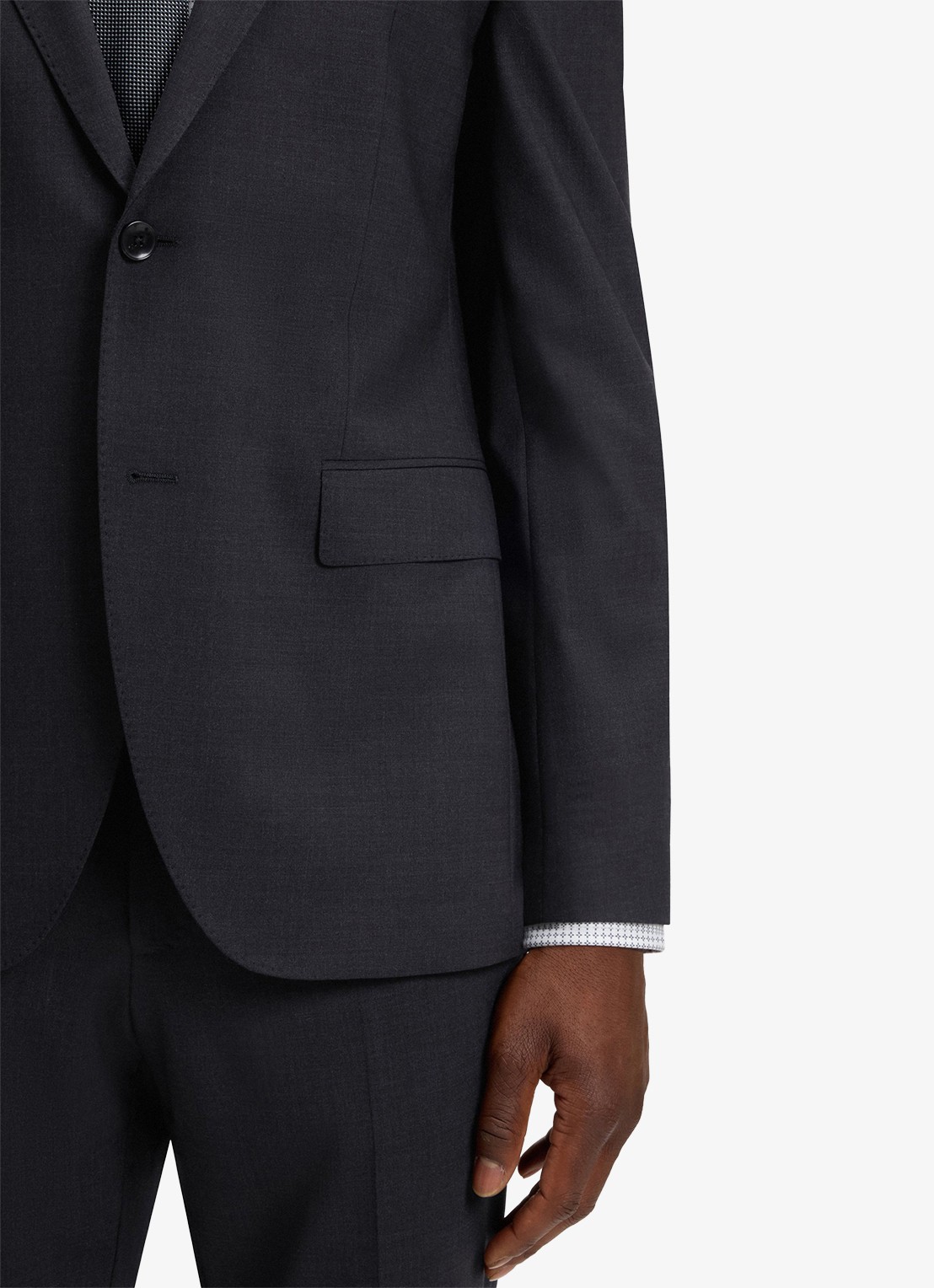 BOSS H-Jeckson regular fit 2-delig pak in scheerwolblend - detail 3 donkergrijs