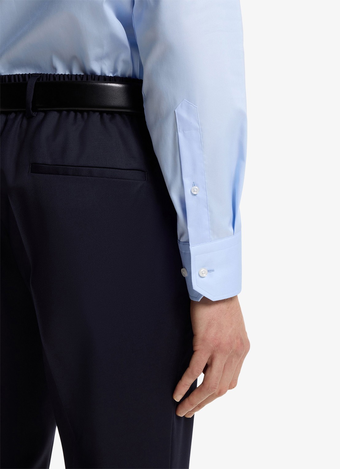 BOSS H-Joe-Kent regular fit overhemd - detail 5 lichtblauw
