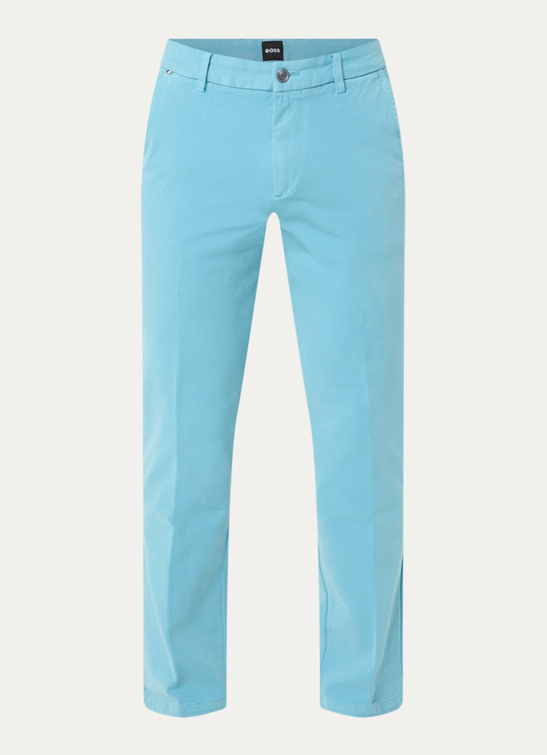 BOSS H-Kaiton1 slim fit chino met steekzakken - voorkant 4 light/pastel blue-453 / blauw