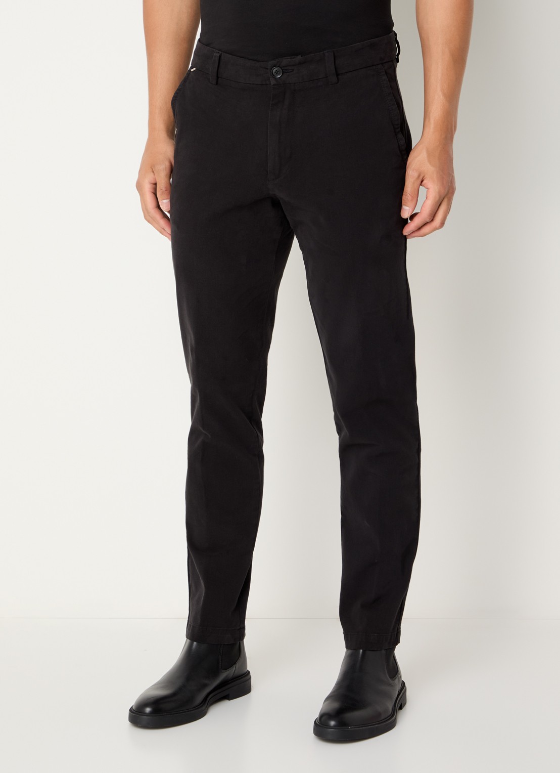 BOSS H-Kaiton1 slim fit chino met steekzakken - detail 3 black-001 / zwart