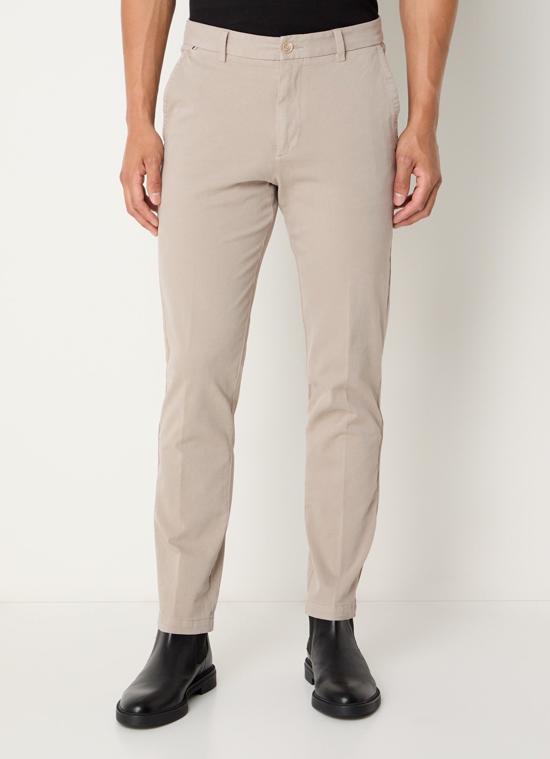 BOSS H-Kaiton1 slim fit chino met steekzakken - detail open beige-294 / beige