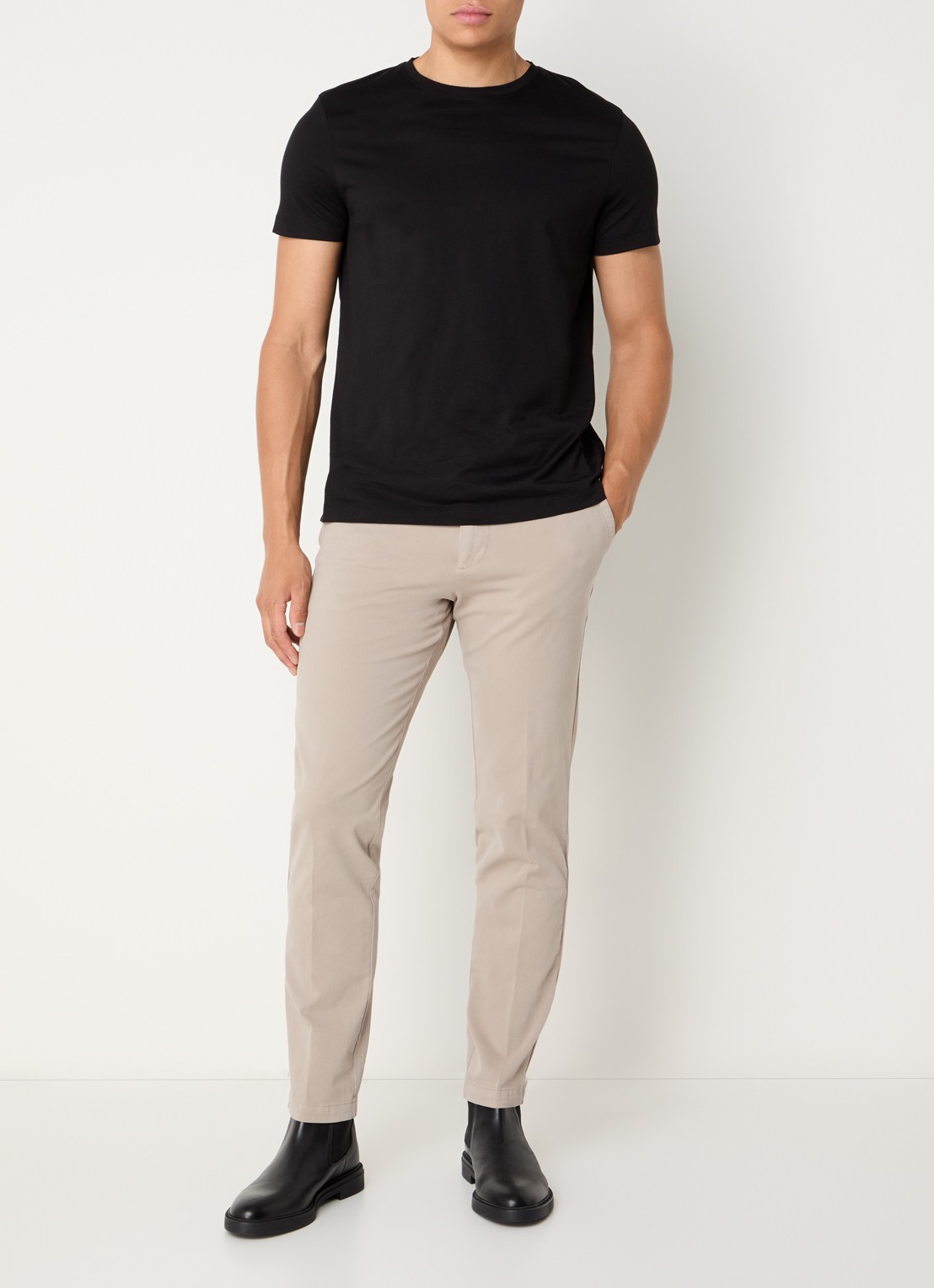 BOSS H-Kaiton1 slim fit chino met steekzakken - voorkant 4 open beige-294 / beige