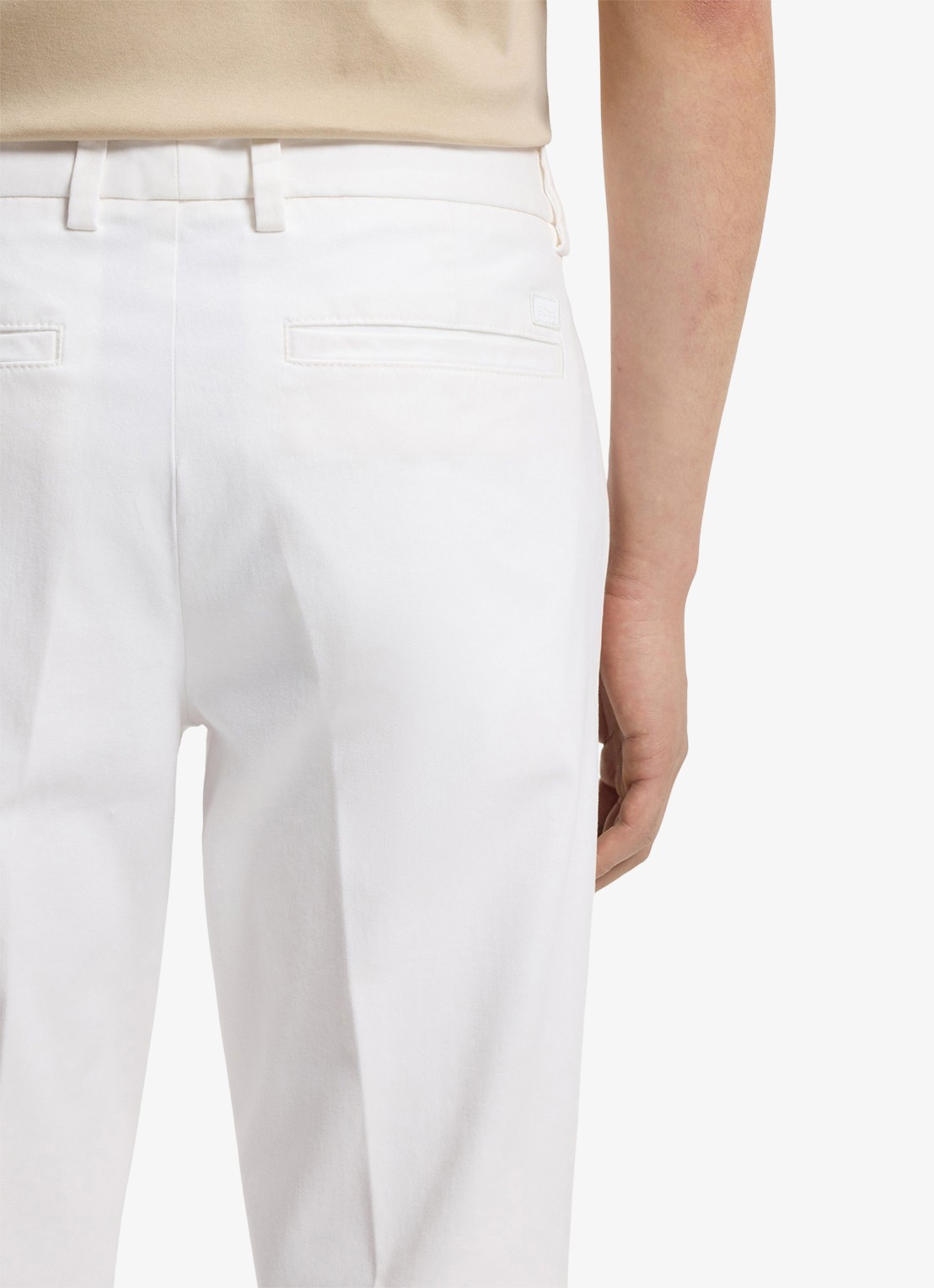 BOSS H-Kaiton1 slim fit chino met steekzakken - detail 4 white-100 / wit