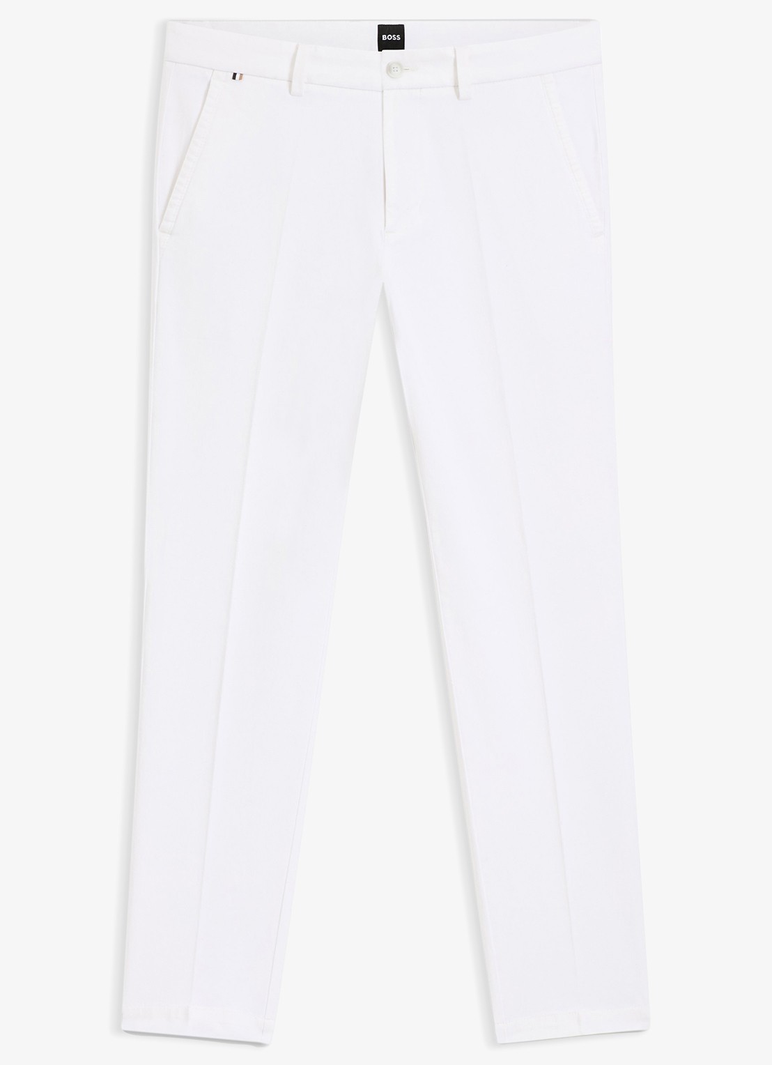 BOSS H-Kaiton1 slim fit chino met steekzakken - voorkant white-100 / wit