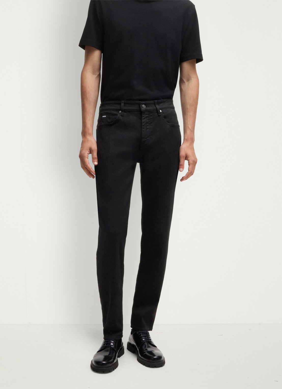 BOSS H-Re.Maine slim fit jeans met gekleurde wassing - detail 3 zwart