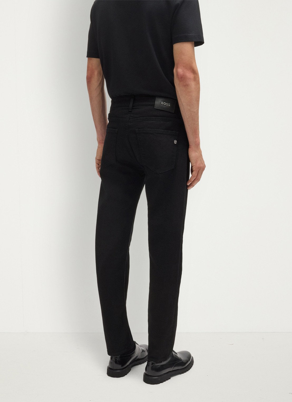 BOSS H-Re.Maine slim fit jeans met gekleurde wassing - detail 4 zwart