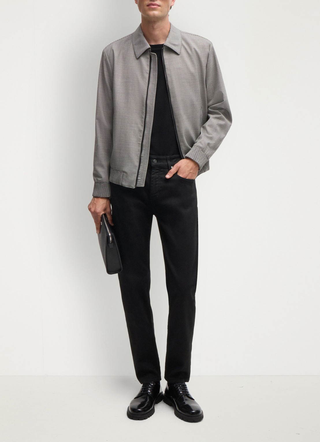BOSS H-Re.Maine slim fit jeans met gekleurde wassing - voorkant 2 zwart