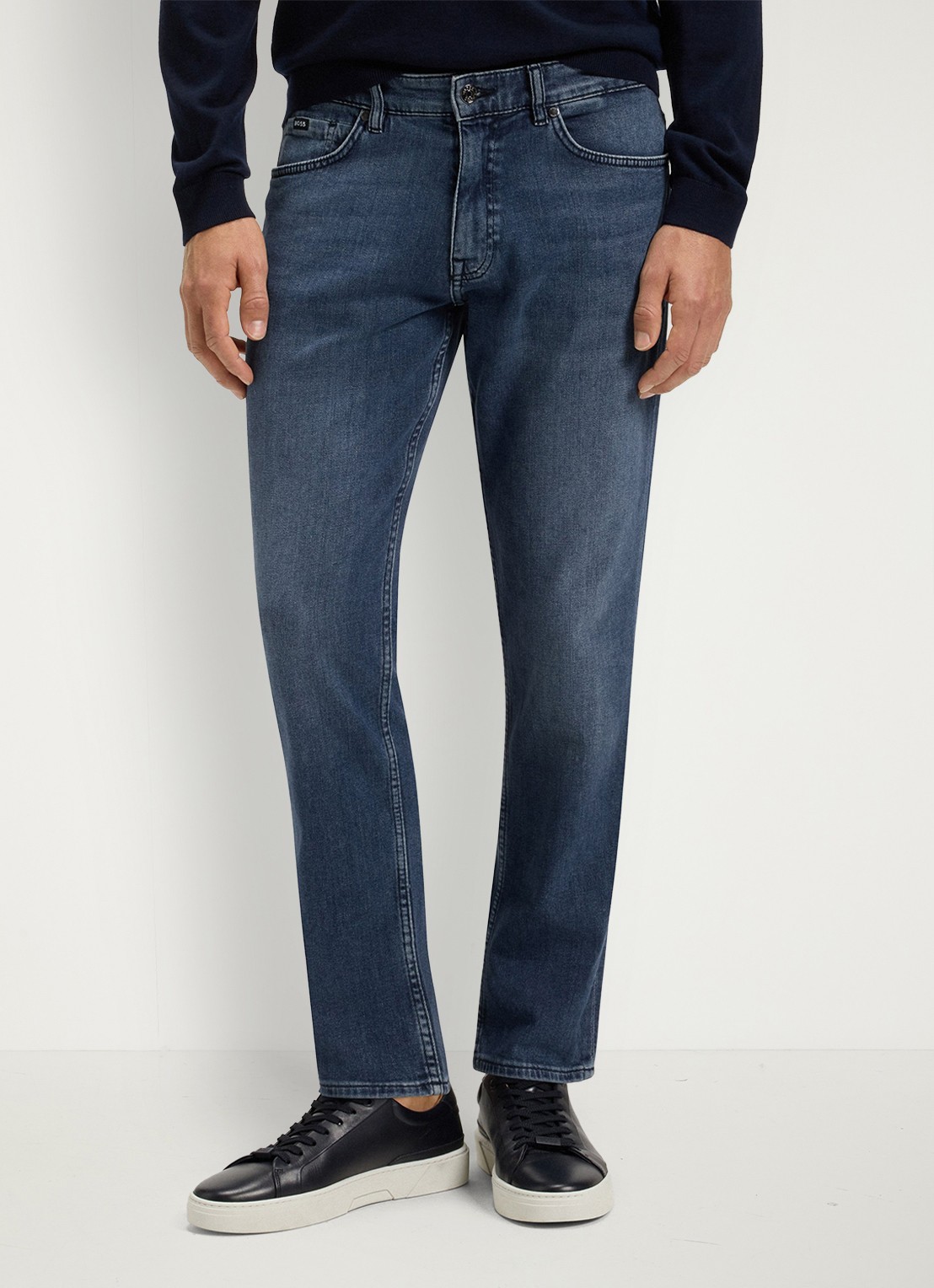 BOSS H-Re.Maine slim fit jeans met medium wassing - detail 3 indigo