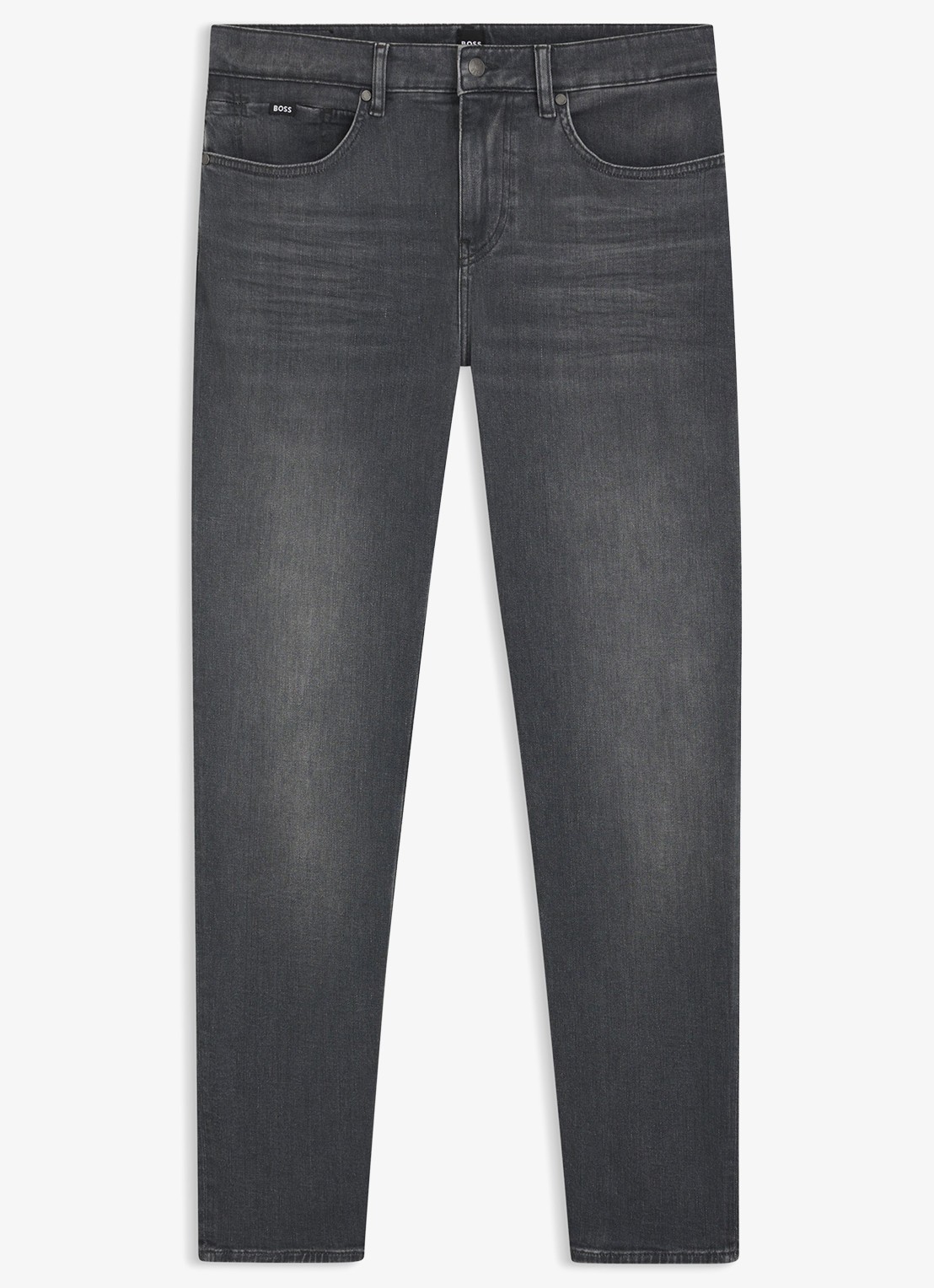 BOSS H-Re.Maine straight leg jeans met gekleurde wassing - voorkant middengrijs