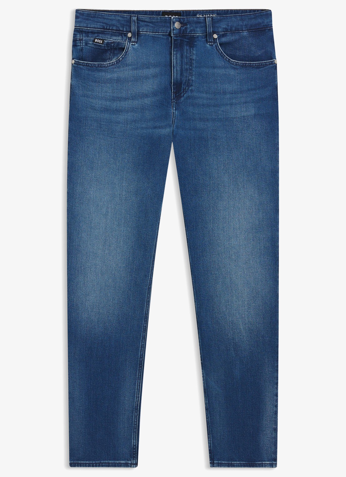 BOSS H-Re.Maine straight leg jeans met medium wassing - voorkant indigo