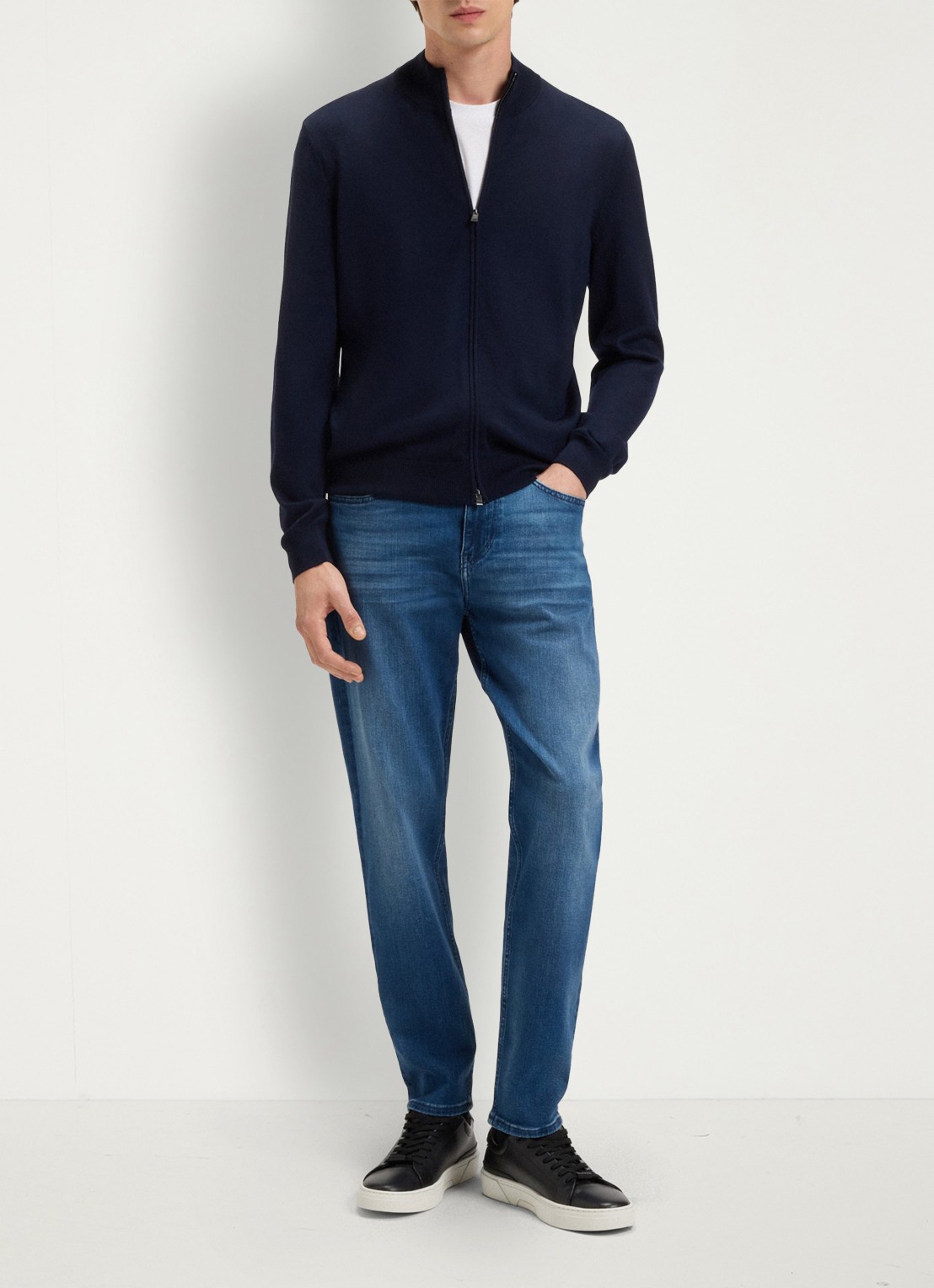 BOSS H-Re.Maine straight leg jeans met medium wassing - voorkant 2 indigo