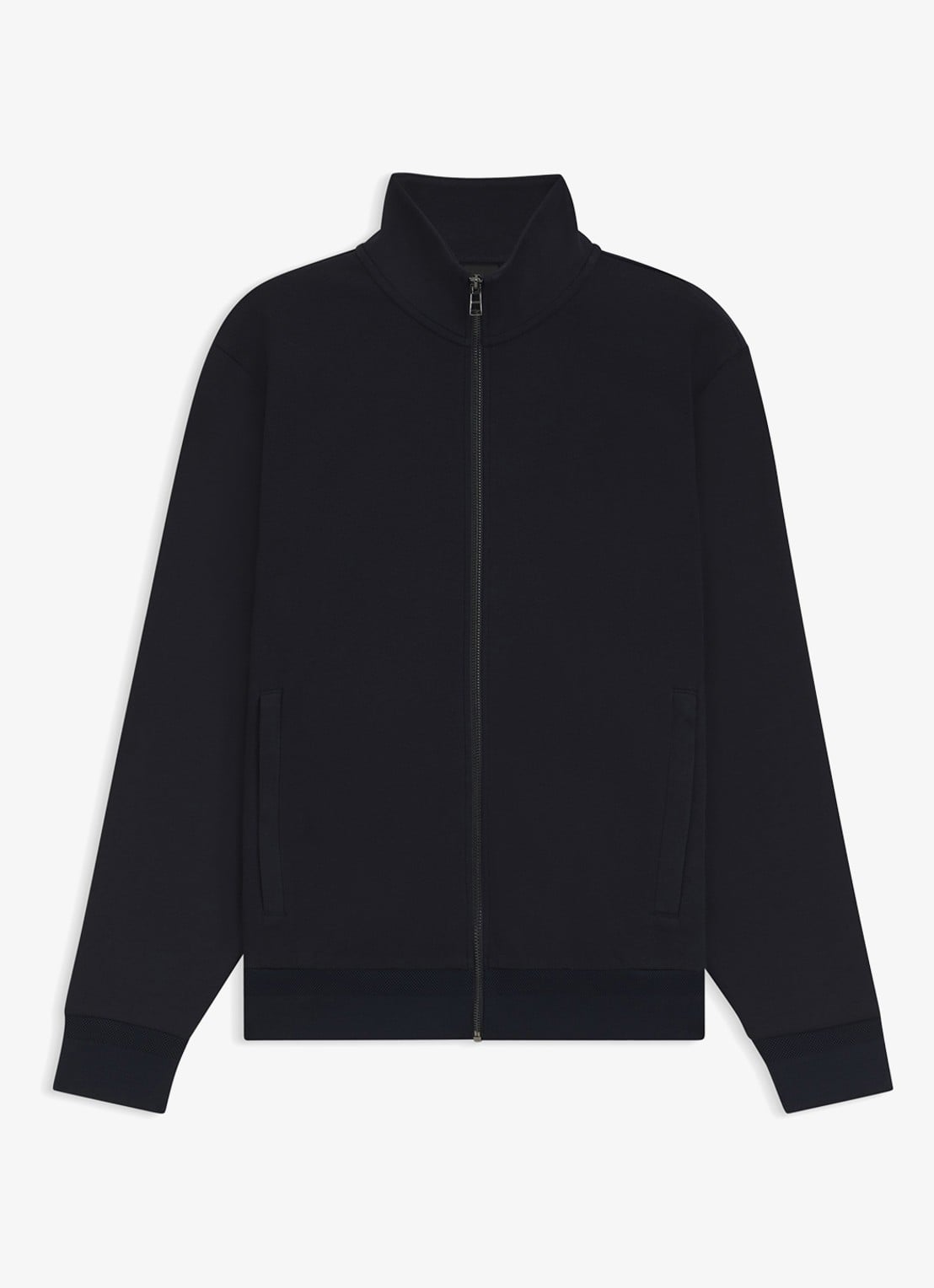 BOSS H-Shepherd sweatvest met steekzakken  - voorkant donkerblauw
