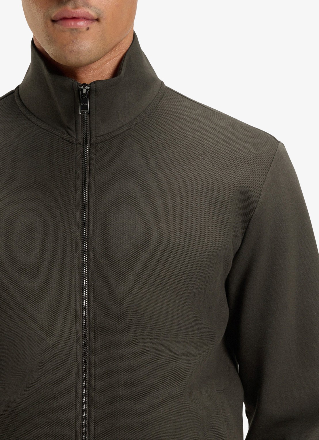 BOSS H-Shepherd sweatvest met steekzakken  - detail 4 groen