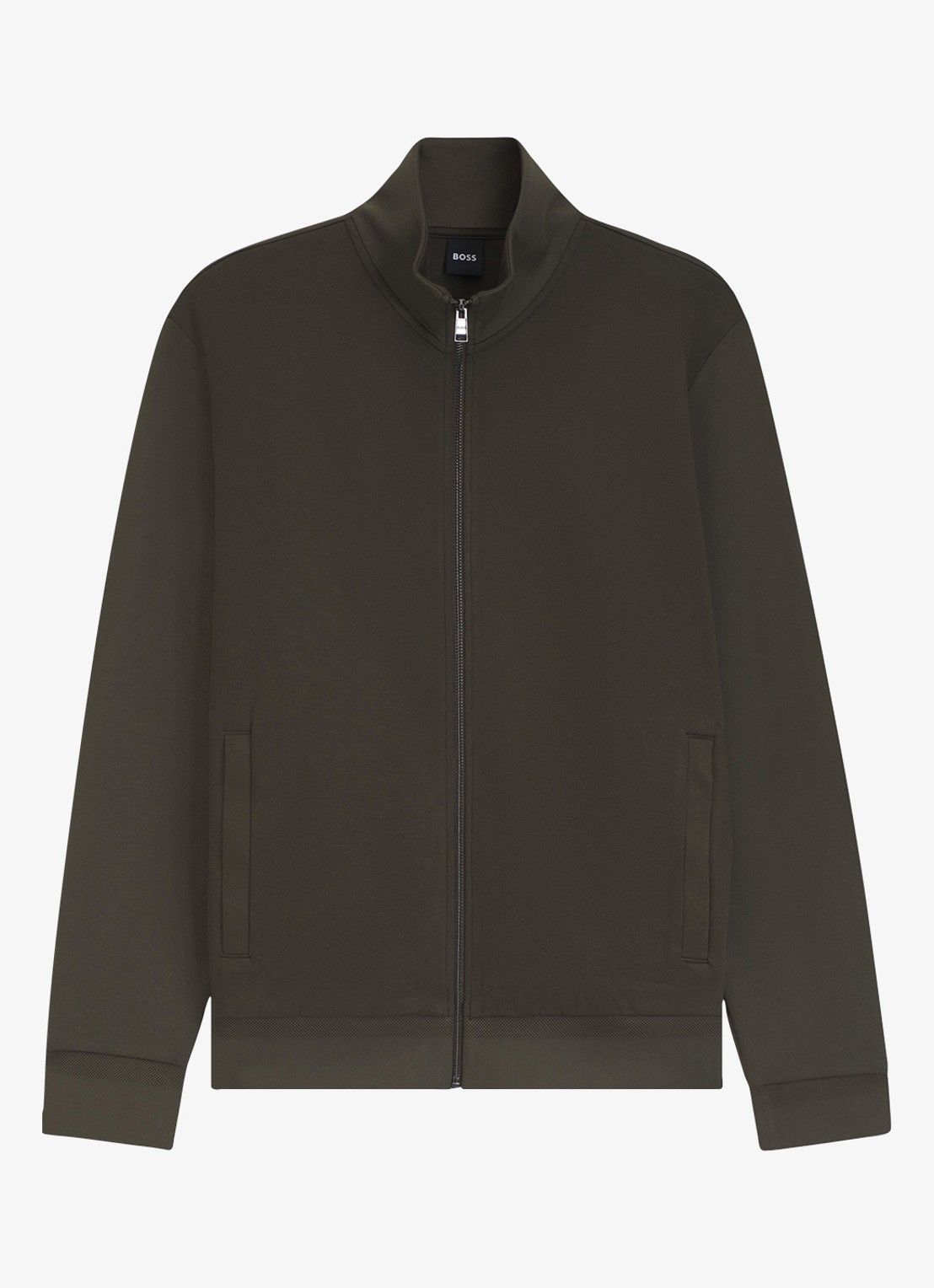BOSS H-Shepherd sweatvest met steekzakken  - voorkant groen