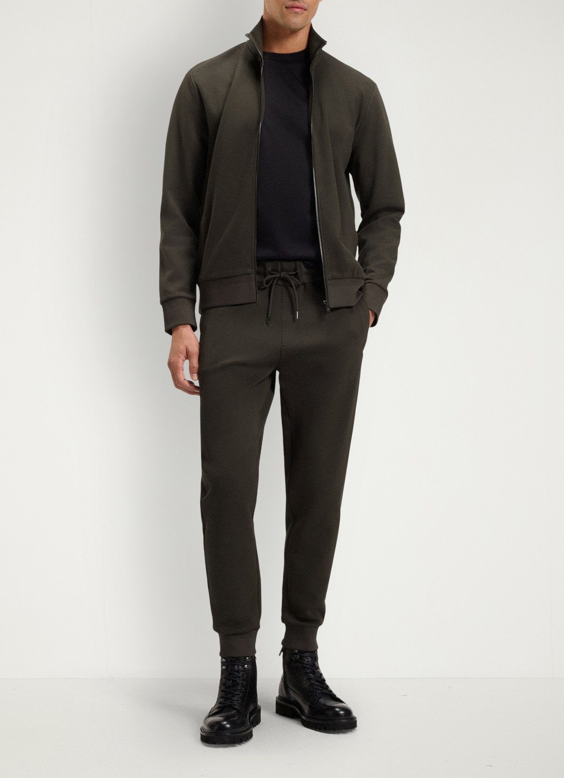 BOSS H-Shepherd sweatvest met steekzakken  - voorkant 2 groen