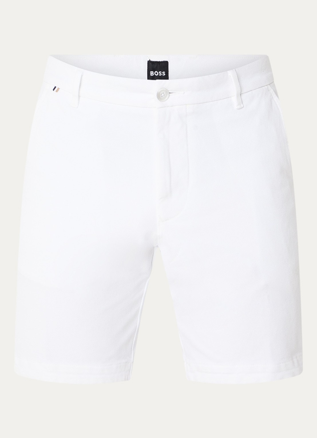 BOSS H-Slice slim fit korte chino met steekzakken - voorkant 3 wit