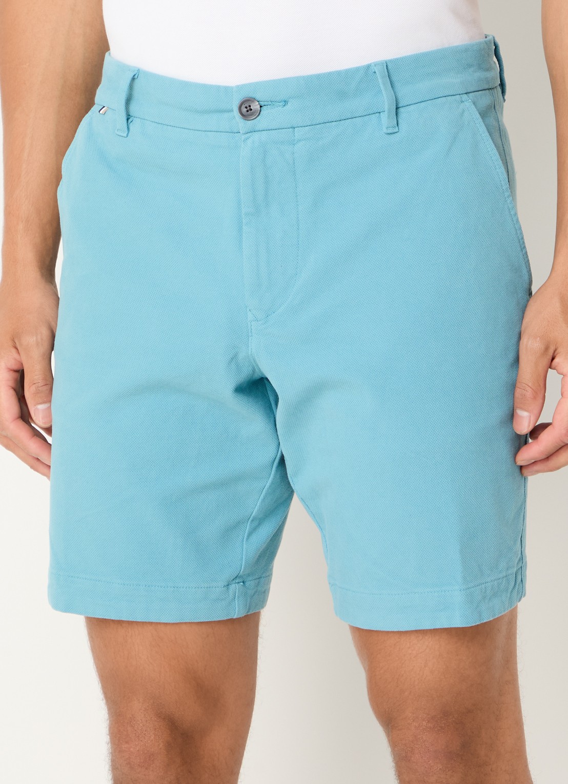 BOSS H-Slice slim fit korte chino met steekzakken - detail 2 zeegroen