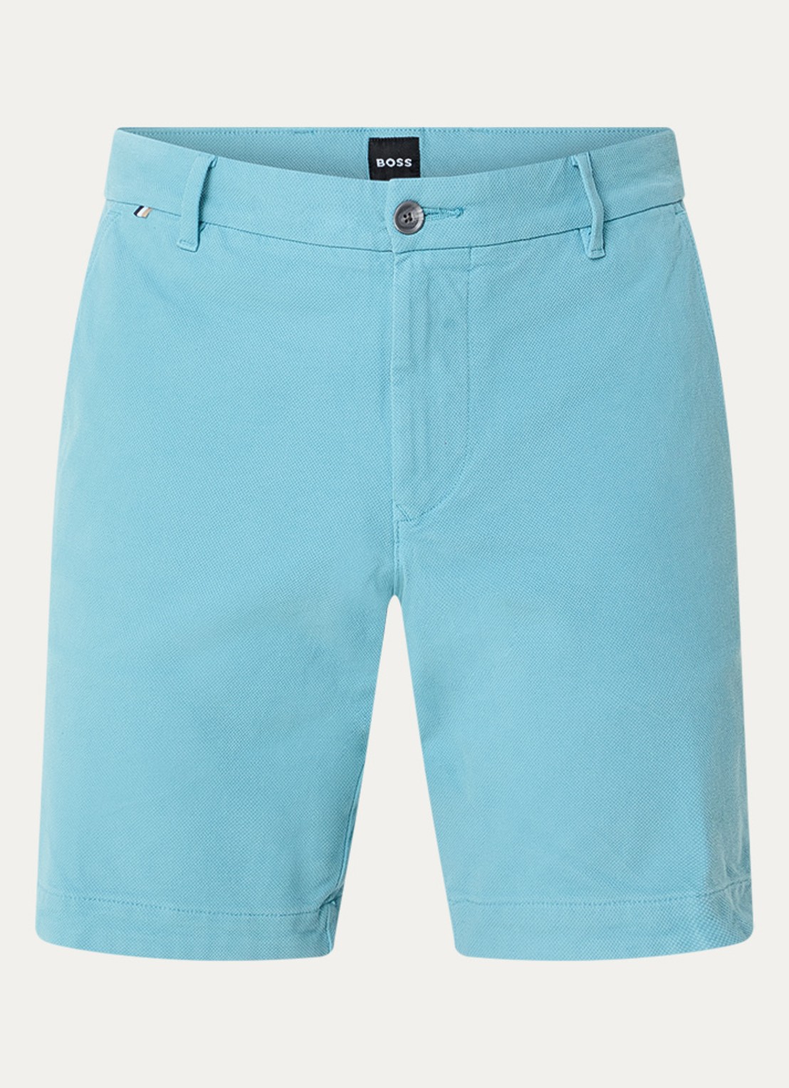 BOSS H-Slice slim fit korte chino met steekzakken - voorkant 3 zeegroen