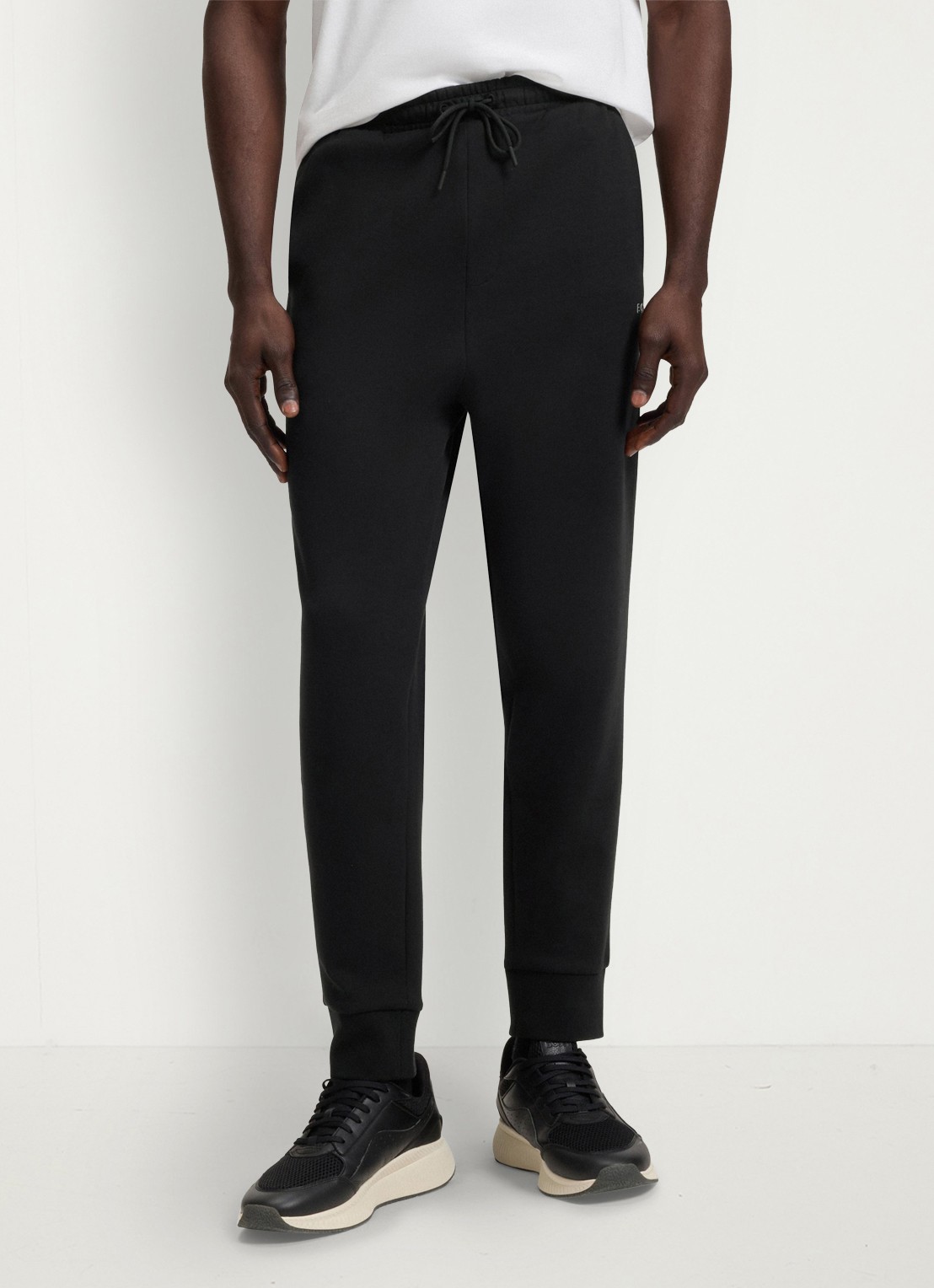 BOSS Hadiko tapered fit joggingbroek met steekzakken - detail 3 zwart