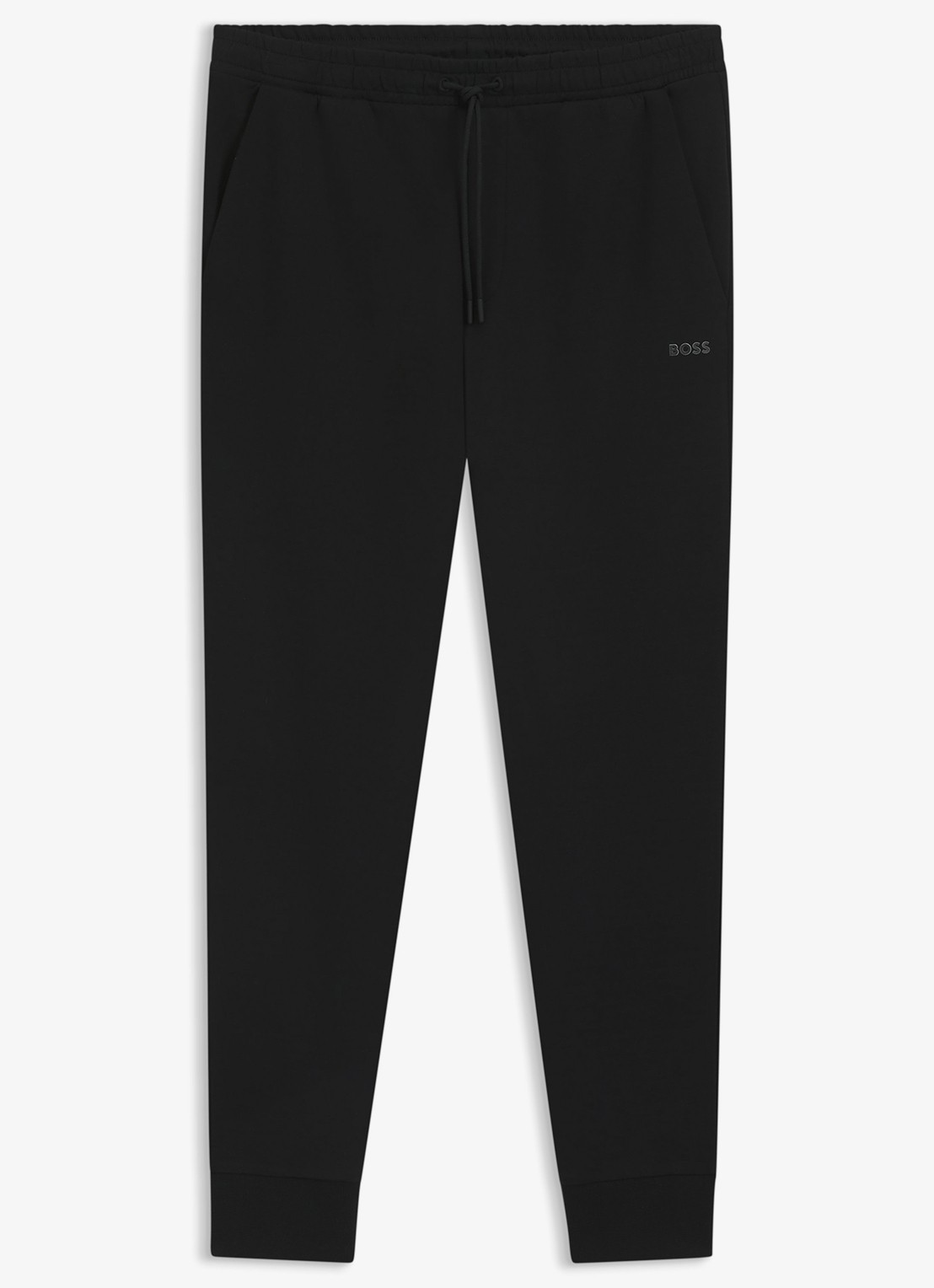 BOSS Hadiko tapered fit joggingbroek met steekzakken - voorkant zwart