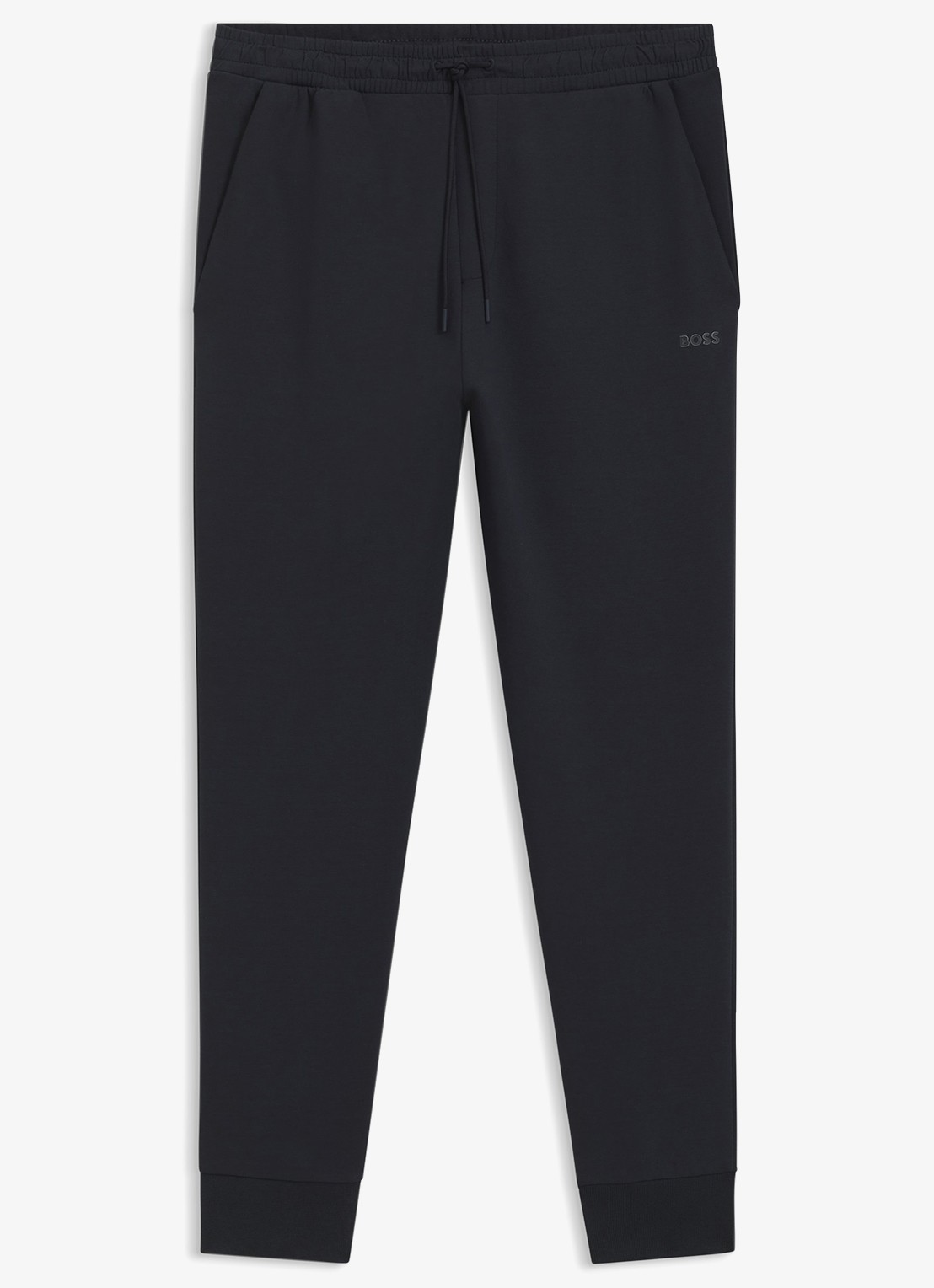 BOSS Hadiko tapered fit joggingbroek met steekzakken - voorkant donkerblauw
