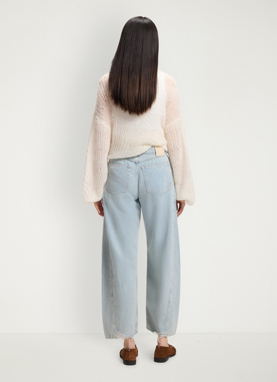 BOSS High waist balloon fit jeans met lichte wassing - achterkant 6 denim