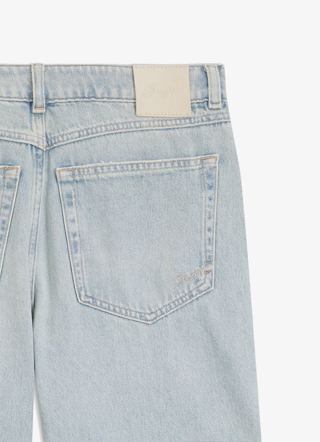 BOSS High waist balloon fit jeans met lichte wassing - detail 2 denim