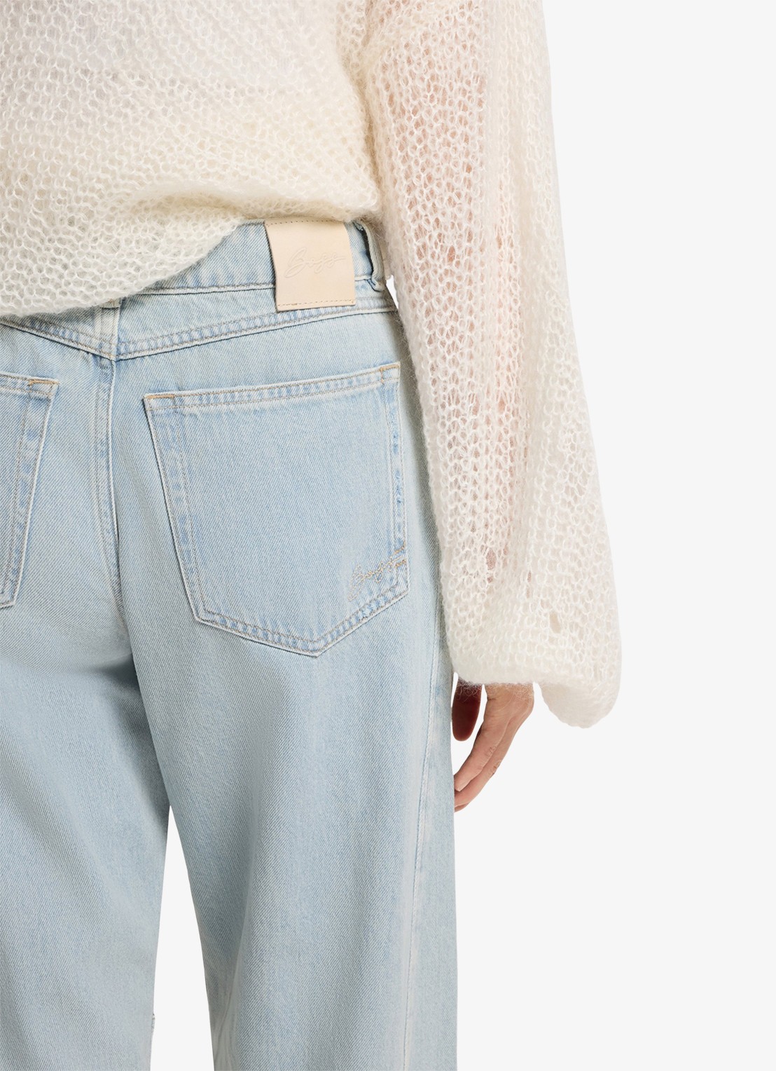 BOSS High waist balloon fit jeans met lichte wassing - detail 3 denim