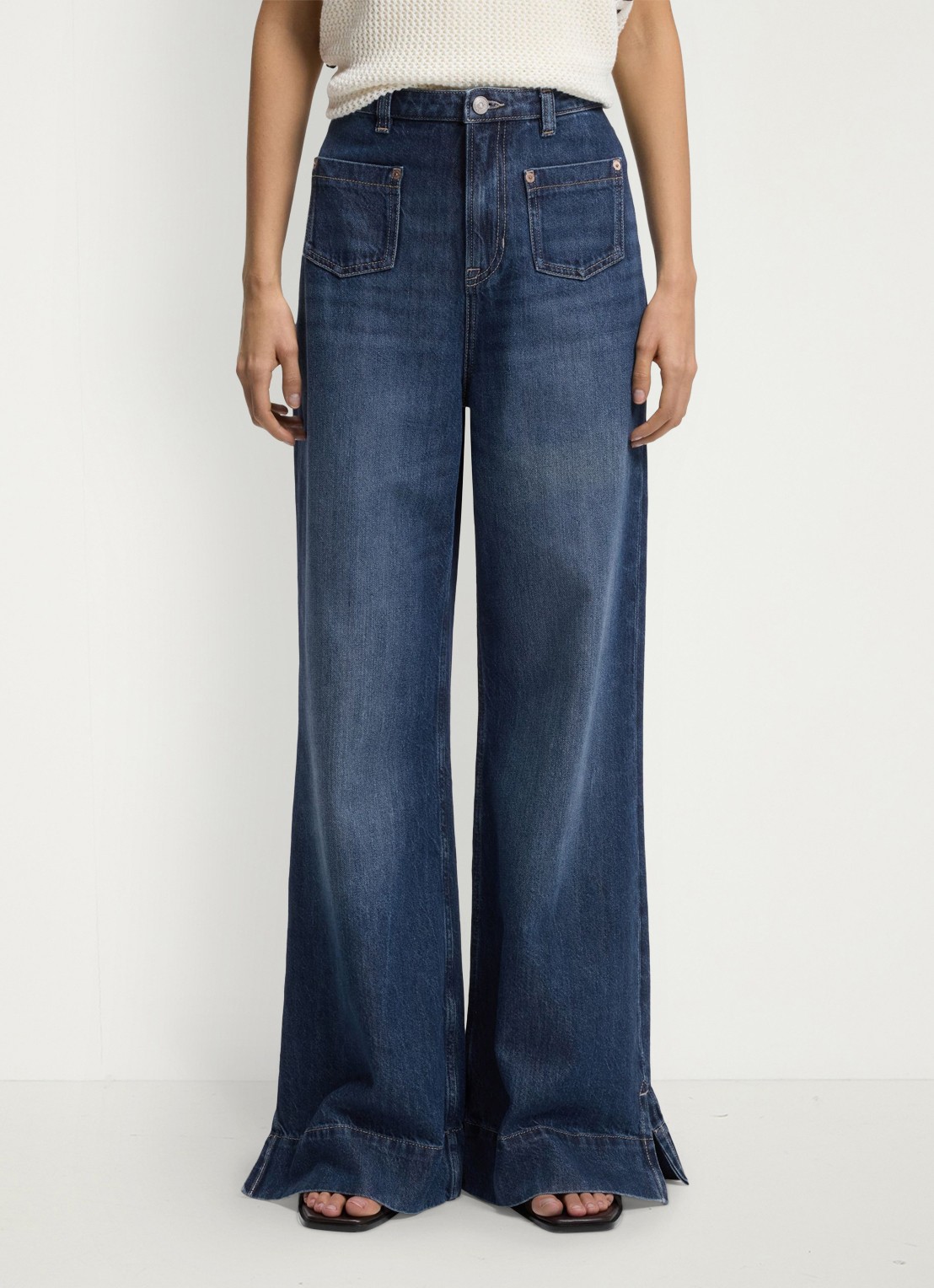 BOSS High waist flared jeans in donkere wassing - detail 3 indigo