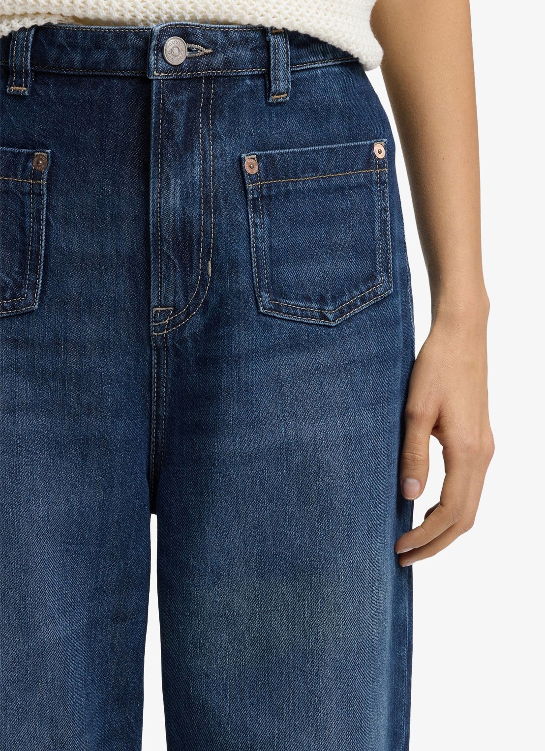BOSS High waist flared jeans in donkere wassing - detail 4 indigo