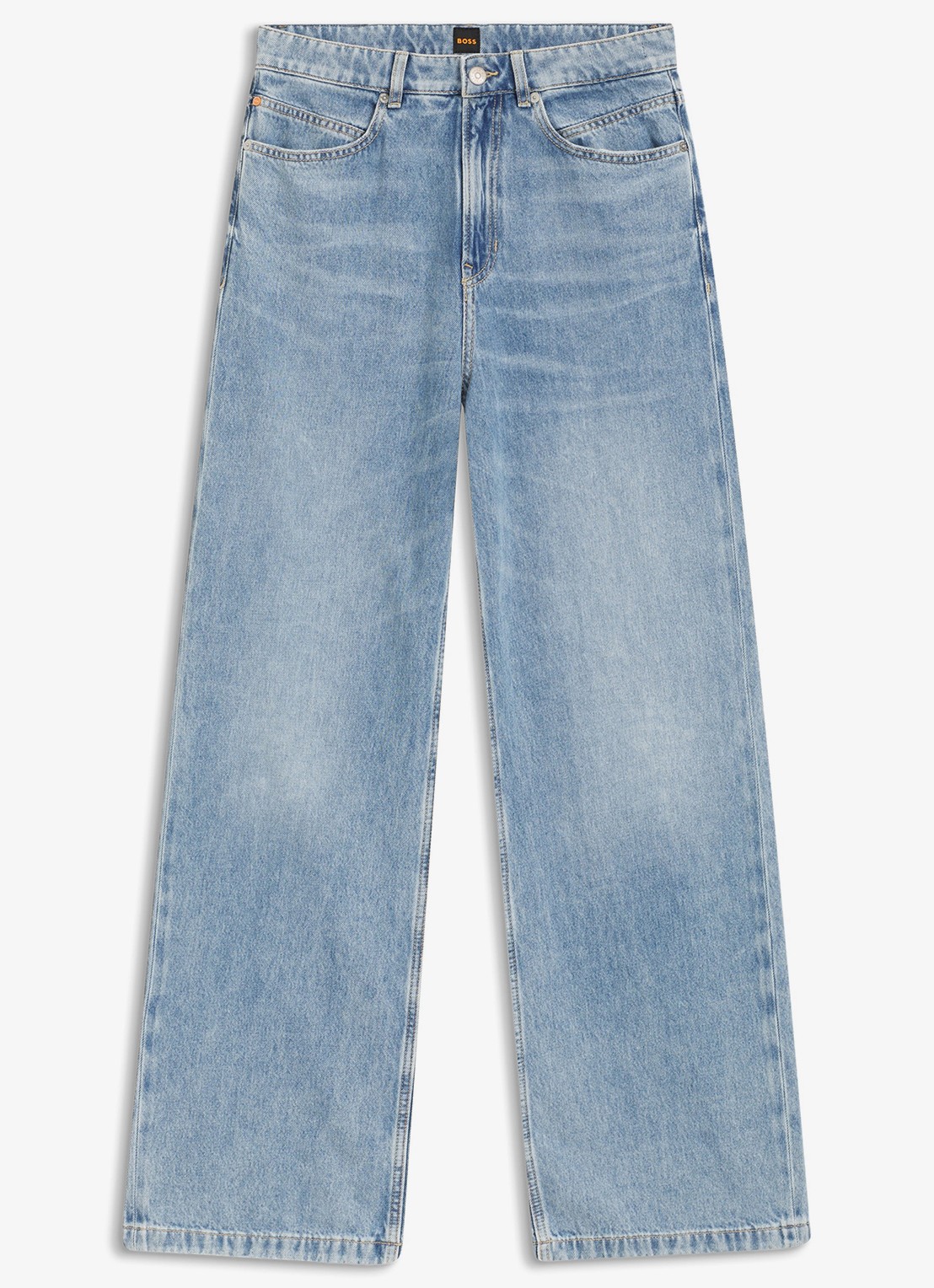 BOSS High waist loose fit jeans met steekzakken - voorkant 5 indigo