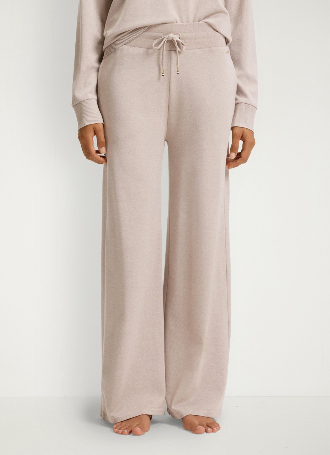 BOSS High waist loose fit joggingbroek met steekzakken - detail 2 beige
