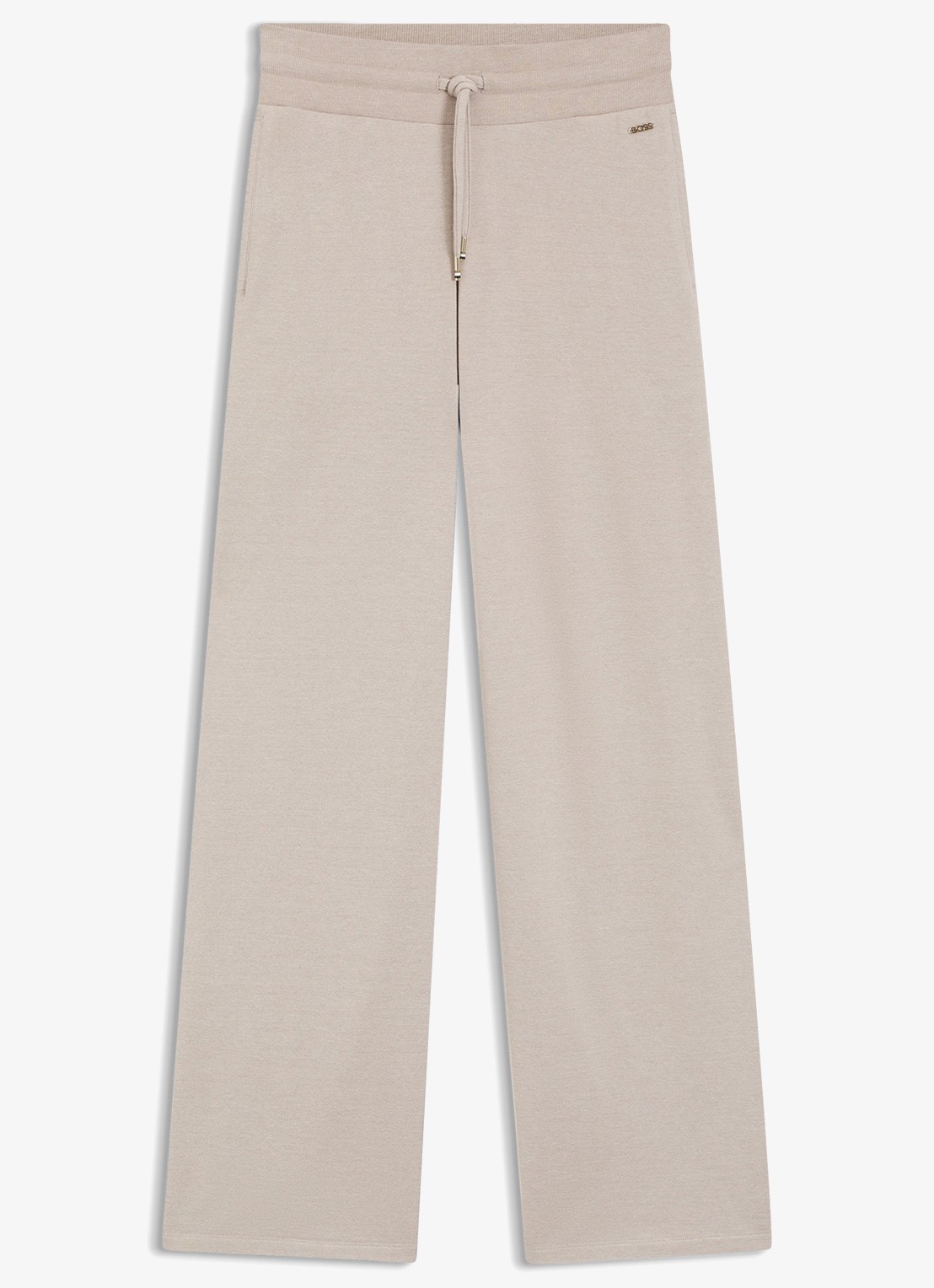 BOSS High waist loose fit joggingbroek met steekzakken - voorkant 4 beige