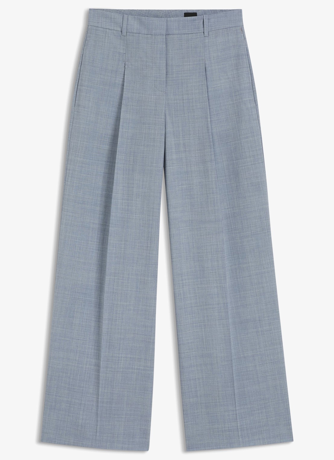 BOSS High waist loose fit pantalon van wol - voorkant 5 blauw