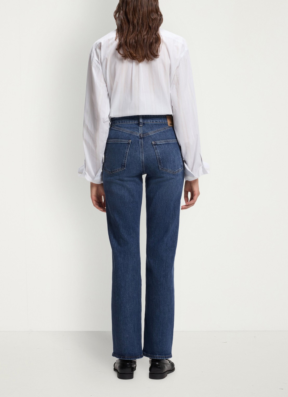 BOSS High waist slim fit jeans met donkere wassing - achterkant 3 denim