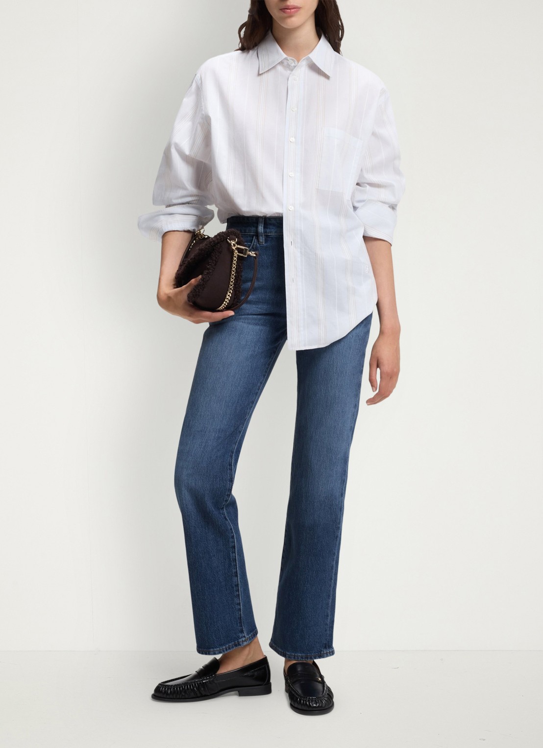 BOSS High waist slim fit jeans met donkere wassing - voorkant 2 denim
