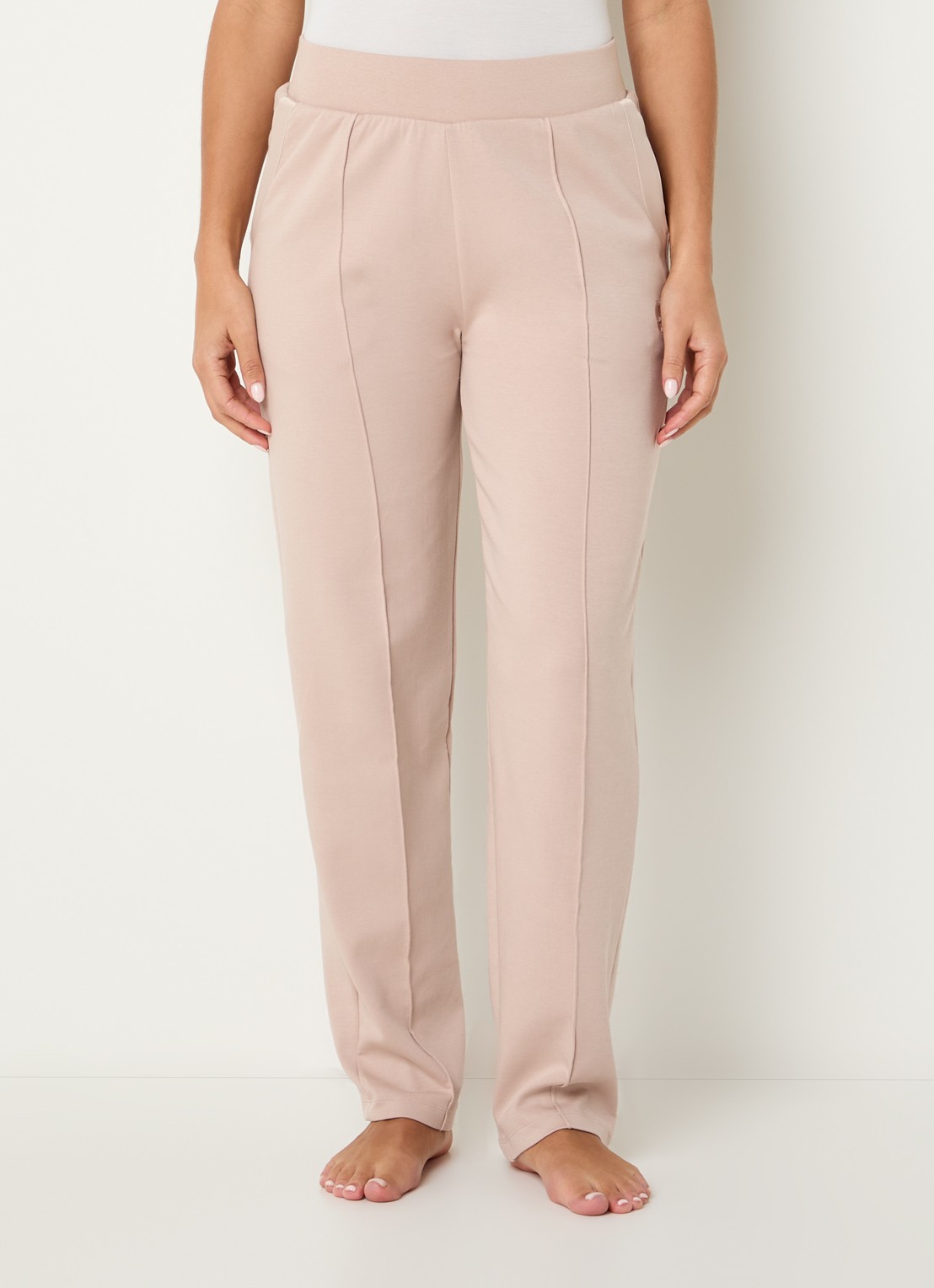 BOSS High waist straight fit joggingbroek met steekzakken - detail 8 light beige-270 / beige