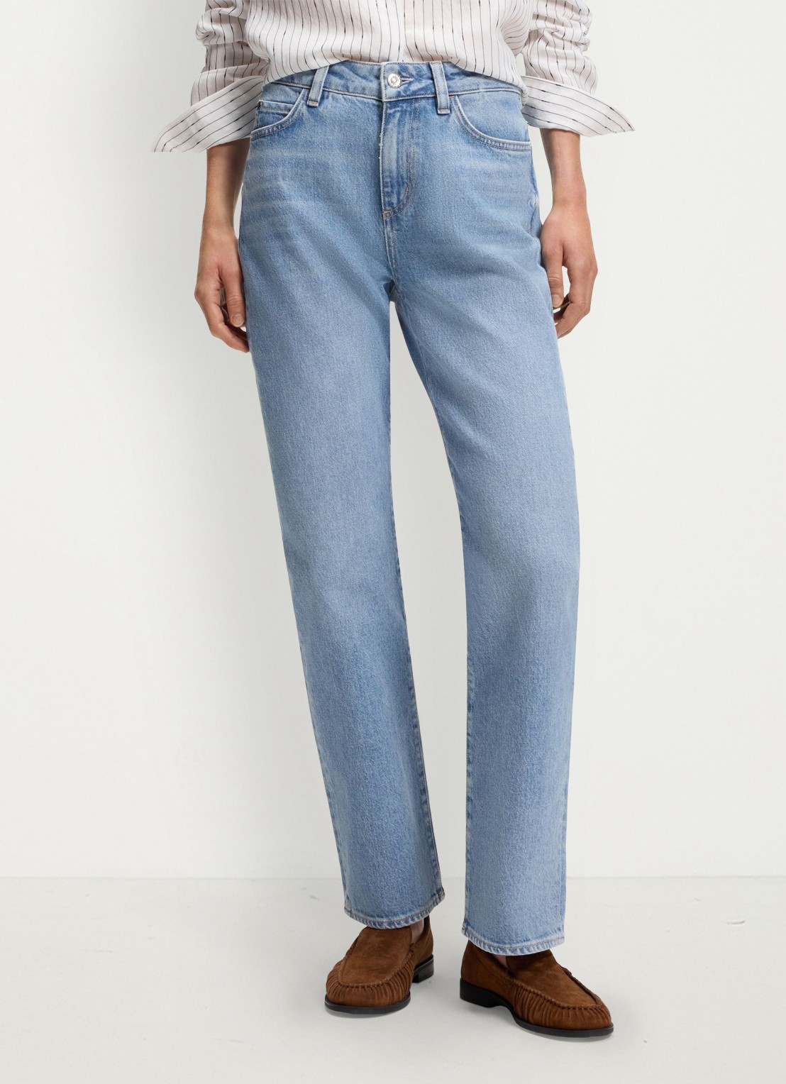 BOSS High waist straight leg jeans met steekzakken - detail 3 indigo