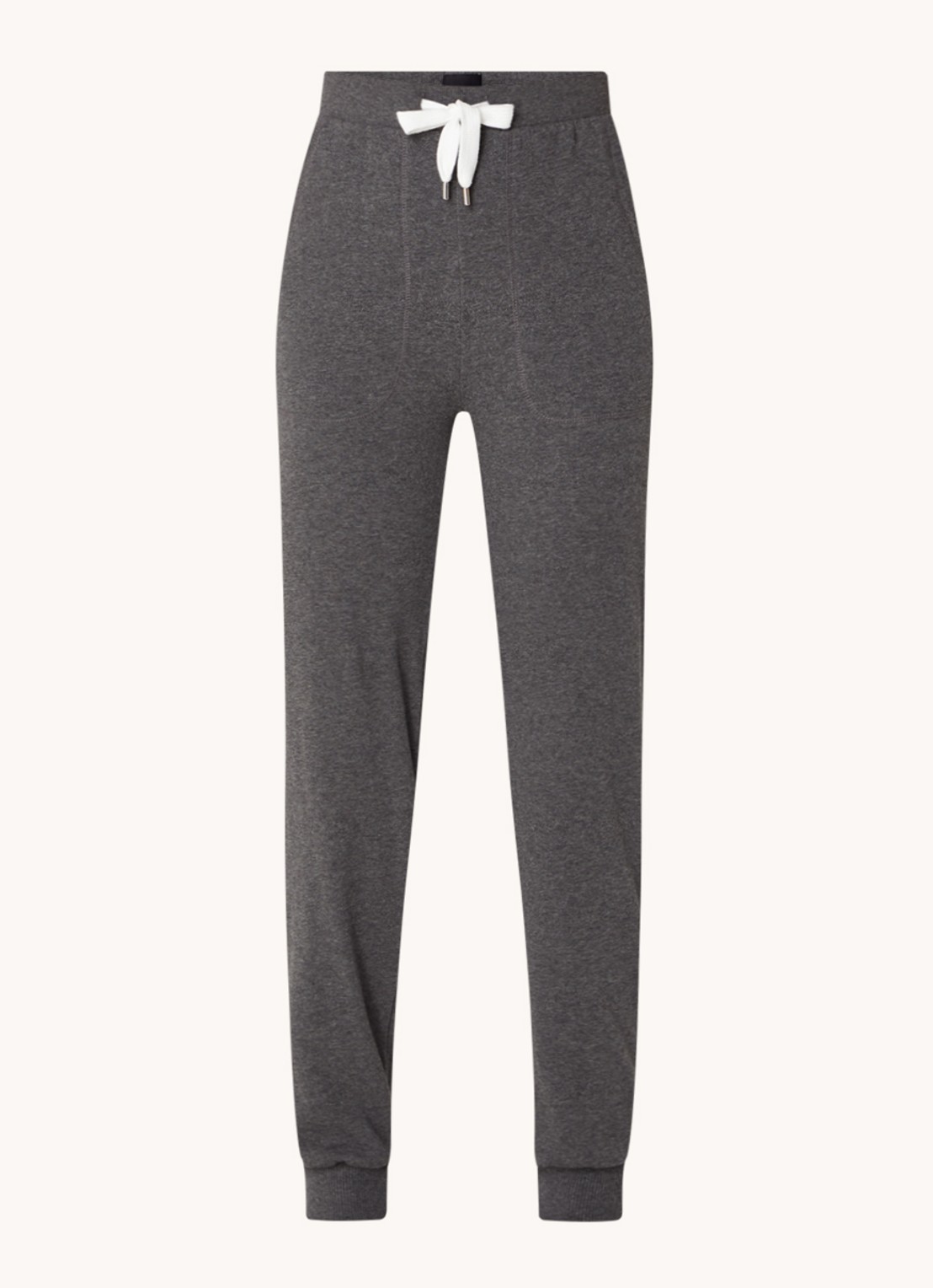 BOSS High waist tapered fit joggingbroek met logoband - voorkant 2 antraciet