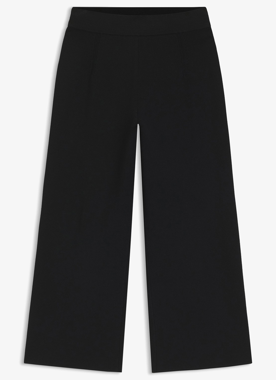 BOSS High waist wide fit cropped pantalon - voorkant 4 zwart