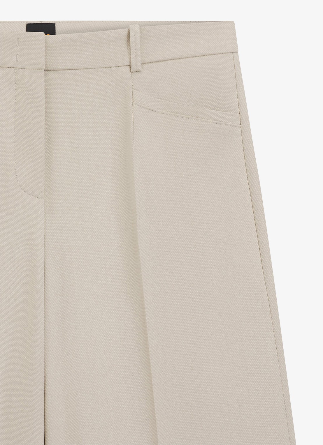 BOSS High waist wide fit pantalon met steekzakken - detail 6 creme
