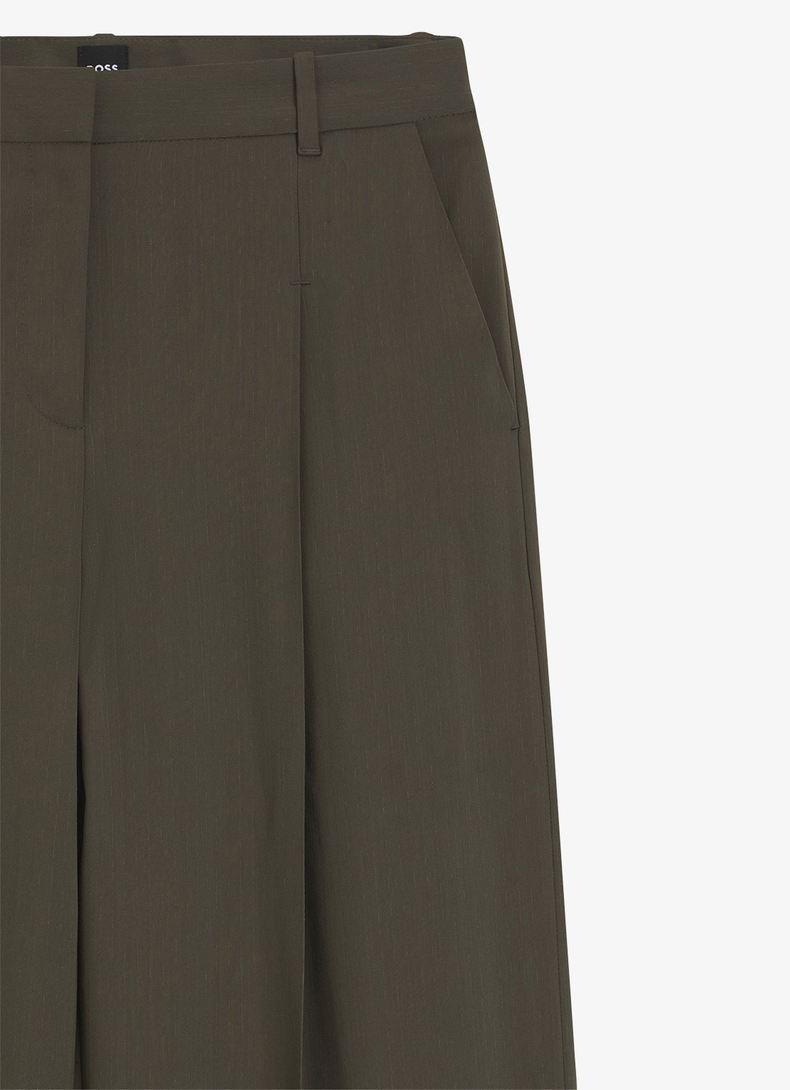 BOSS High waist wide fit pantalon met steekzakken - detail 6 groen
