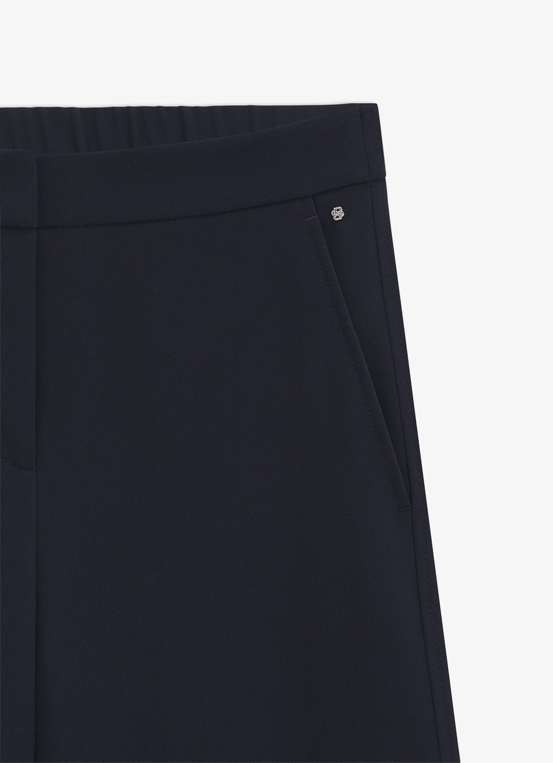 BOSS High waist wide fit pantalon met steekzakken - detail dark blue-404 / blauw
