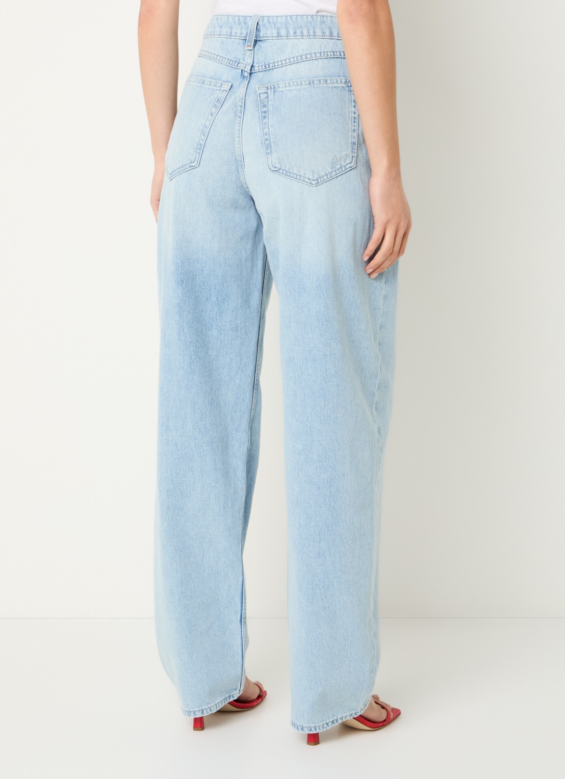 BOSS High waist wide leg jeans met steekzakken - achterkant 3 blauw
